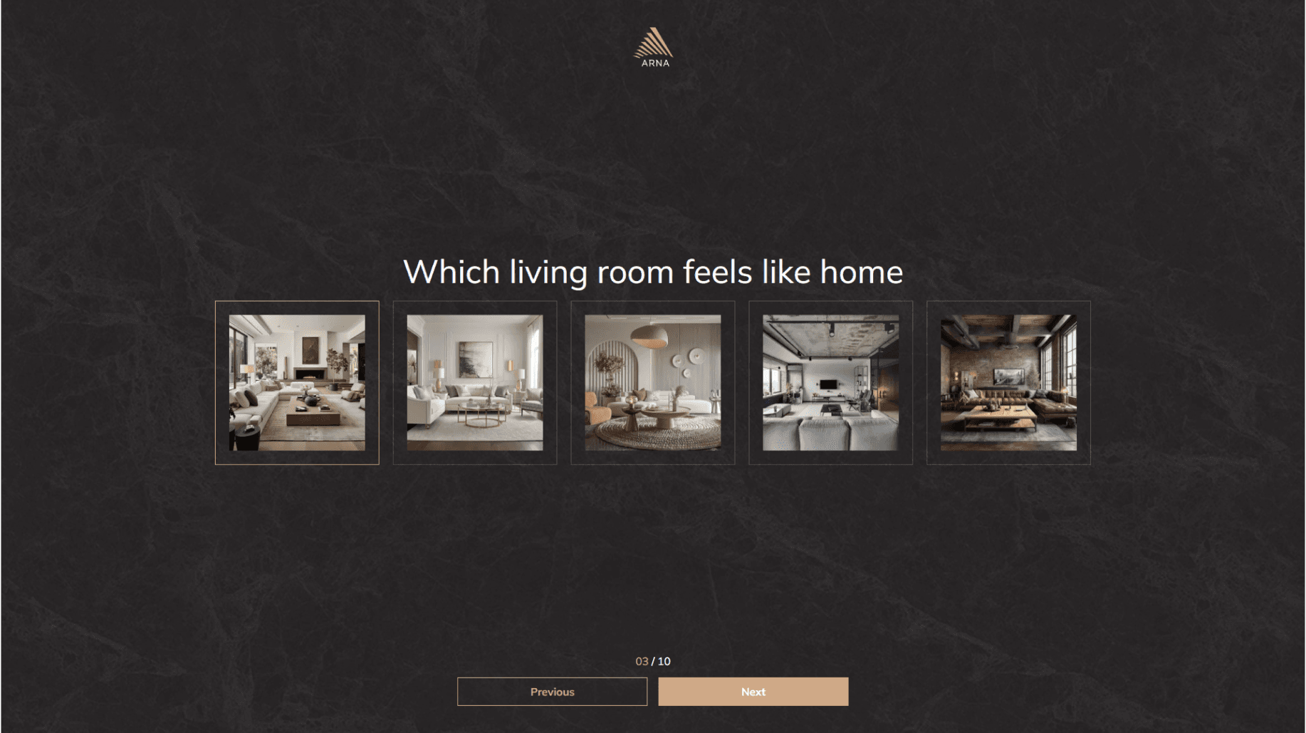 ARNA desktop quiz page